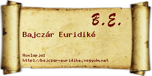 Bajczár Euridiké névjegykártya